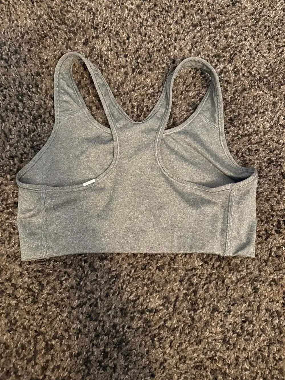 Nike Dri-Fit Sports Bra Size M Gray Racerback Swoosh
